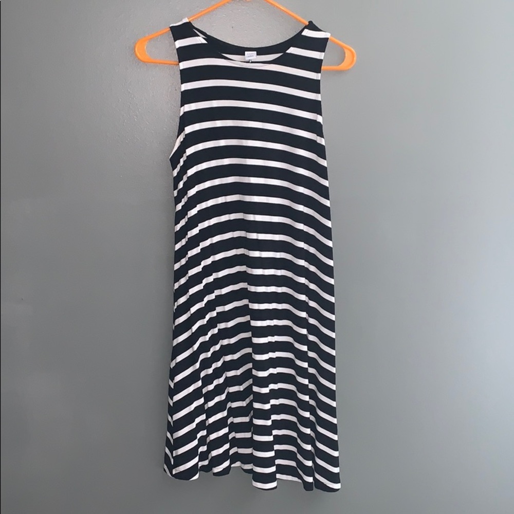 Old Navy black/white stripe t-shirt dress SIZE S